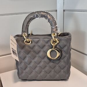 Small Gray Quilted Handbag